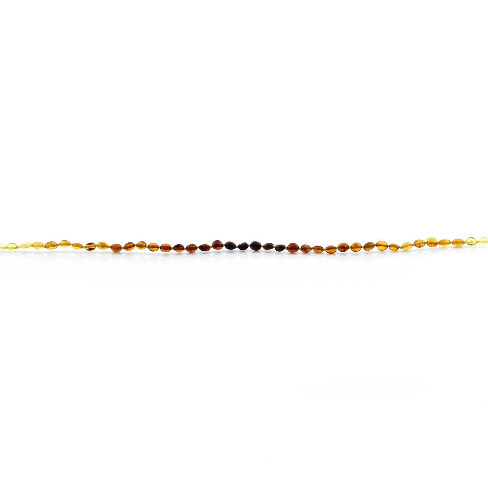 Baltic Amber Teething Bracelet. Olive Rainbow Glossy 5mm - OL66