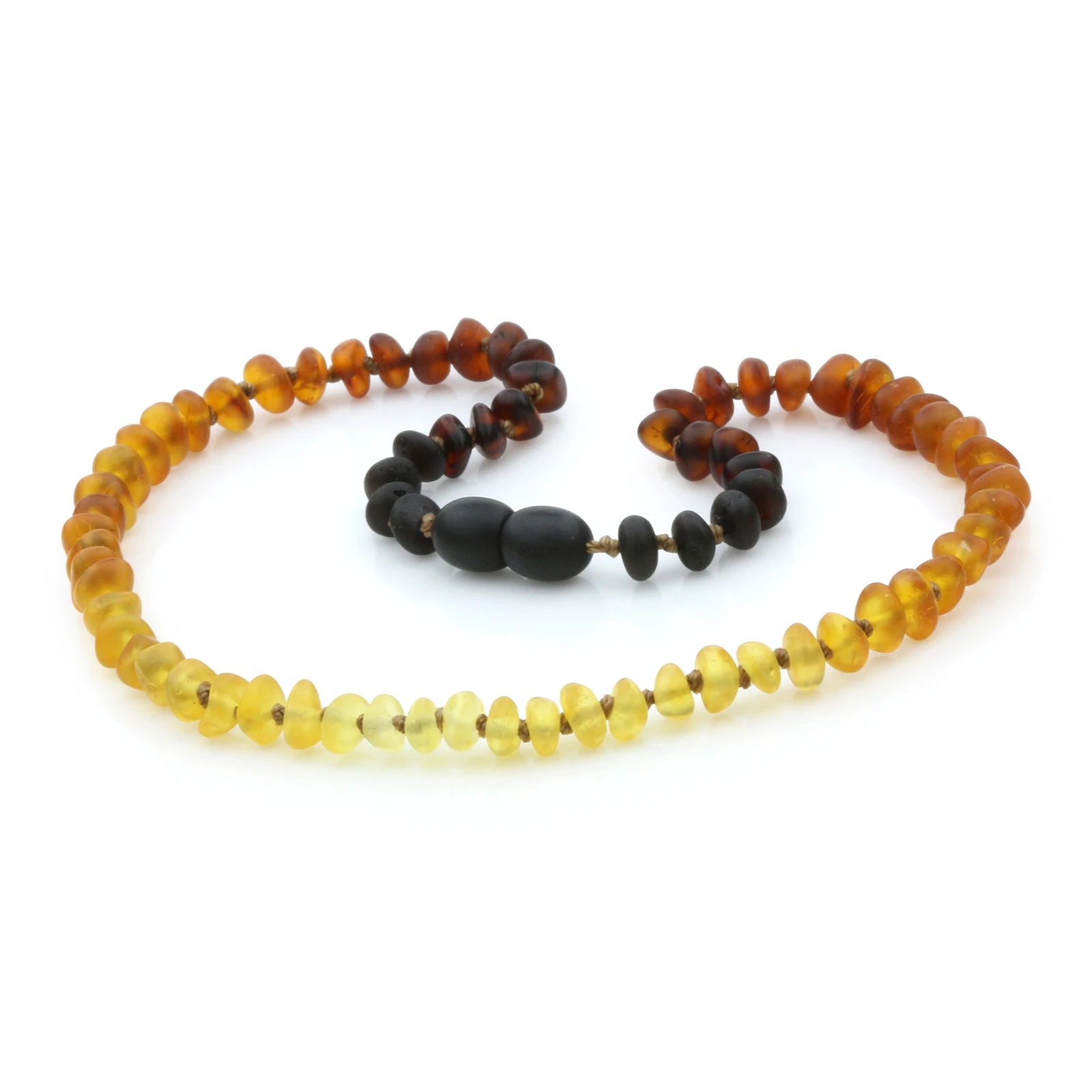 Baltic Amber Teething Necklace. Roundel Rainbow 5mm - RO11