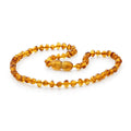 Baltic Amber Teething Necklace. Baroque Light Cognac 4mm - BA44
