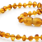 Baltic Amber Teething Necklace. Baroque Light Cognac 4mm - BA44