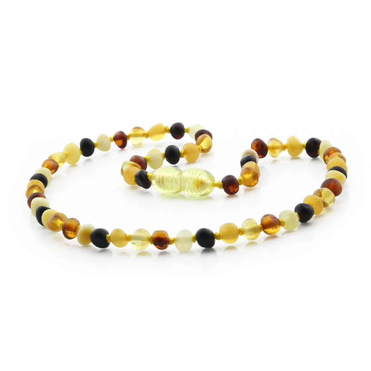Baltic Amber Teething Necklace. Baroque Multicolour 4mm - BA49