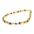 Baltic Amber Teething Necklace. Baroque Multicolour 4mm - BA50