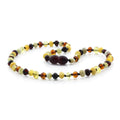 Baltic Amber Teething Necklace. Baroque multicolour 4mm - BA52