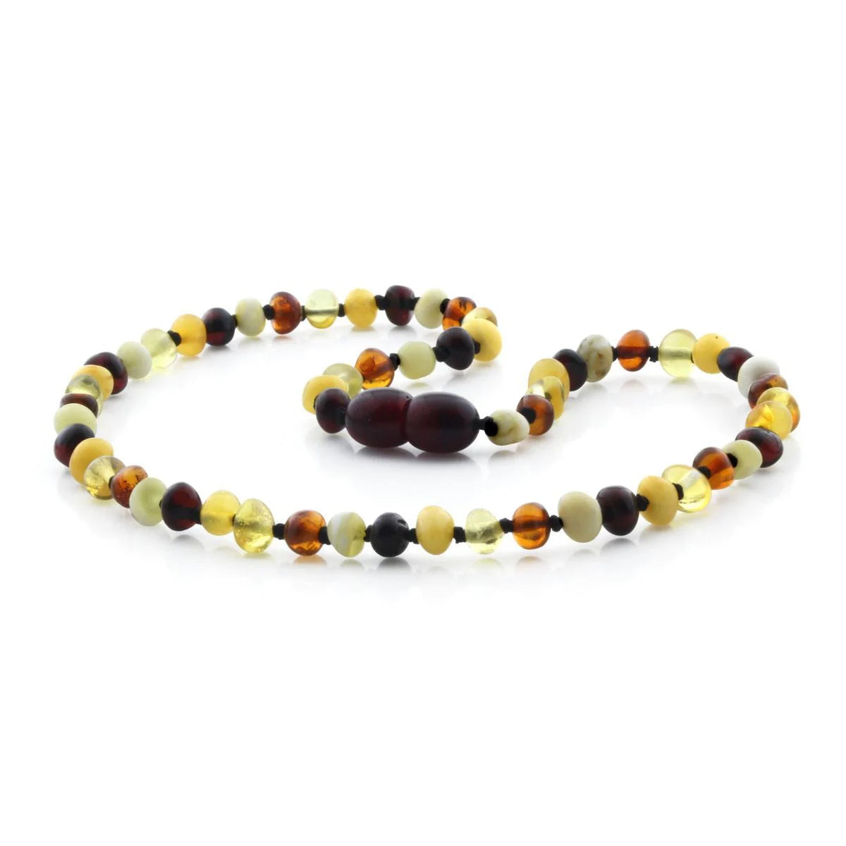 Baltic Amber Teething Necklace. Baroque multicolour 4mm - BA52