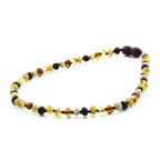 Baltic Amber Teething Necklace. Baroque multicolour 4mm - BA52