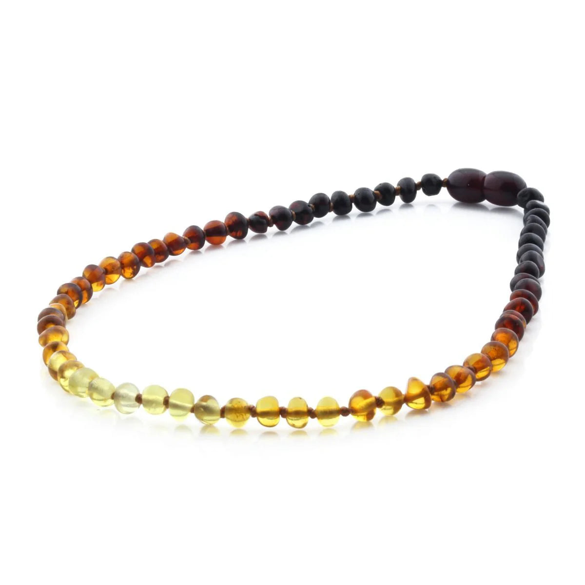 Baltic Amber Teething Necklace. Baroque Rainbow 4mm - BA48