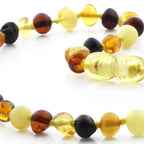 Baltic Amber Teething Necklace. Baroque Multicolour 5mm - BA16