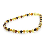 Baltic Amber Teething Necklace. Baroque Multicolour 5mm - BA16
