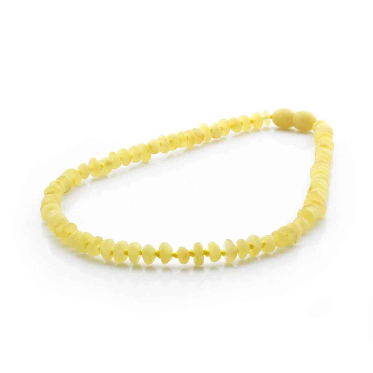 Baltic Amber Teething Necklace. Roundel Milky Yellow 5mm - RO77