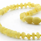 Baltic Amber Teething Necklace. Roundel Milky Yellow 5mm - RO77