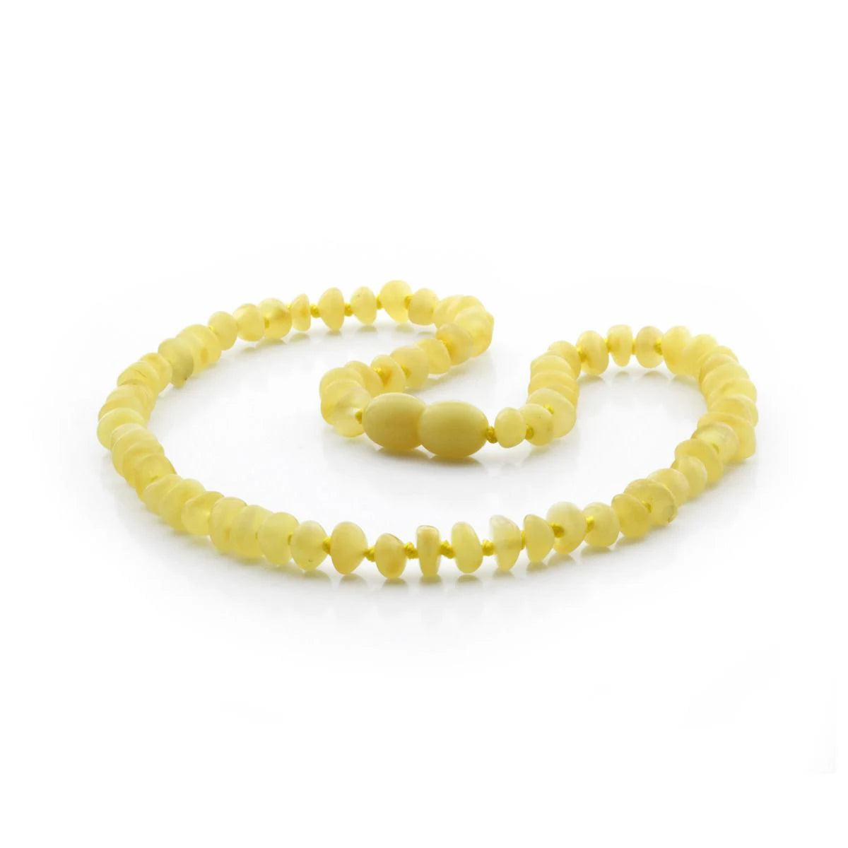 Baltic Amber Teething Necklace. Roundel Milky Yellow 5mm - RO77