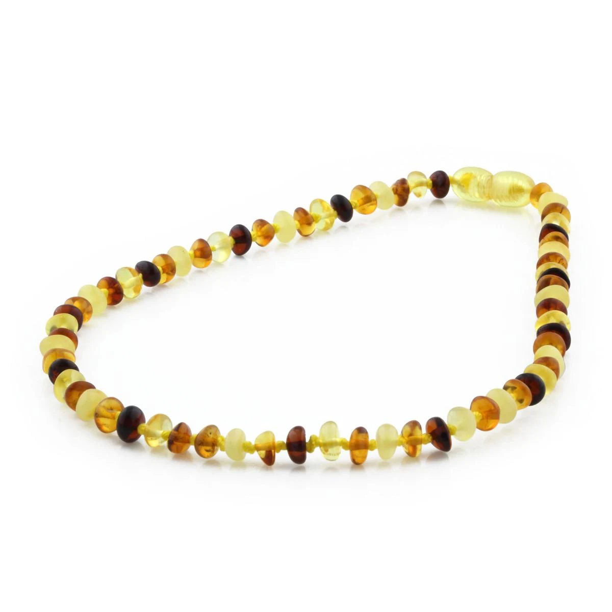 Baltic Amber Teething Necklace. Roundel Multicolour 5mm - RO3