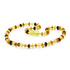 Baltic Amber Teething Necklace. Roundel Multicolour 5mm - RO3