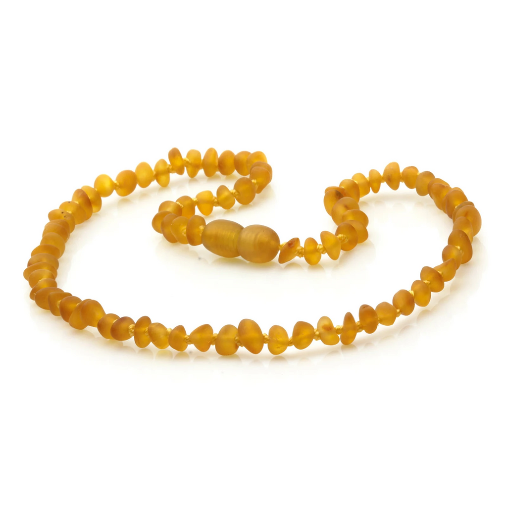 Baltic Amber Teething Necklace. Baroque Light Cognac 4mm - BA58