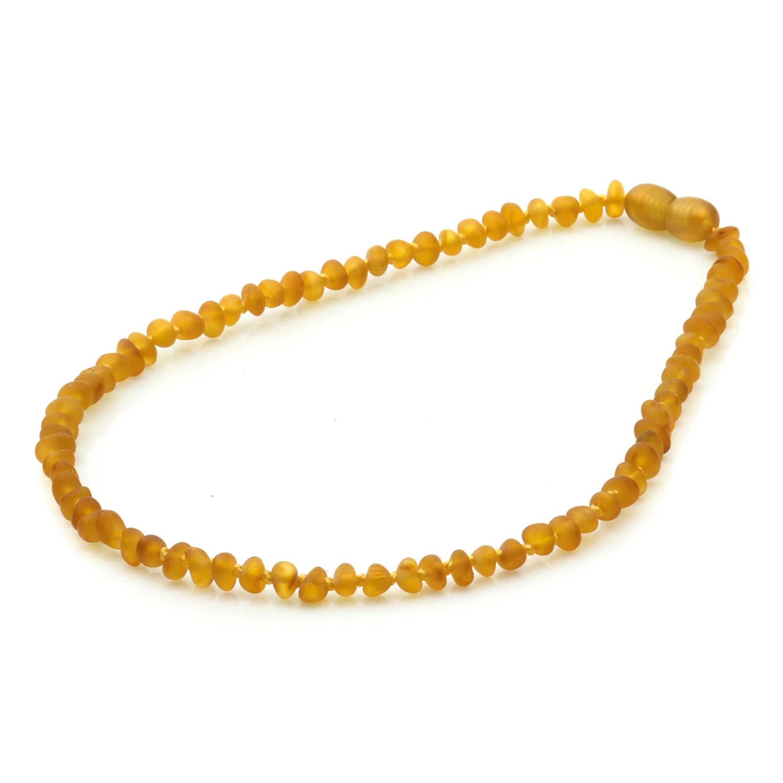 Baltic Amber Teething Necklace. Baroque Light Cognac 4mm - BA58
