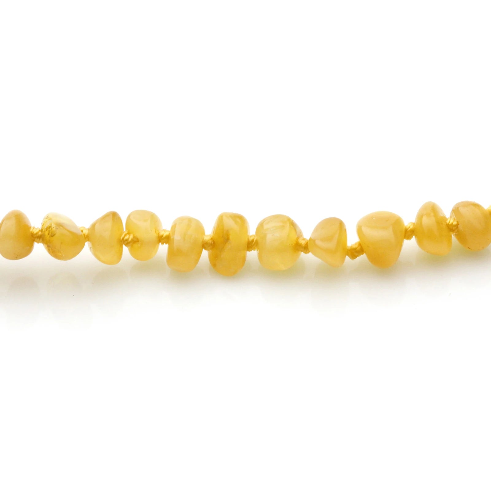 Baltic Amber Teething Necklace. Baroque Milky Yellow 5mm - BA10