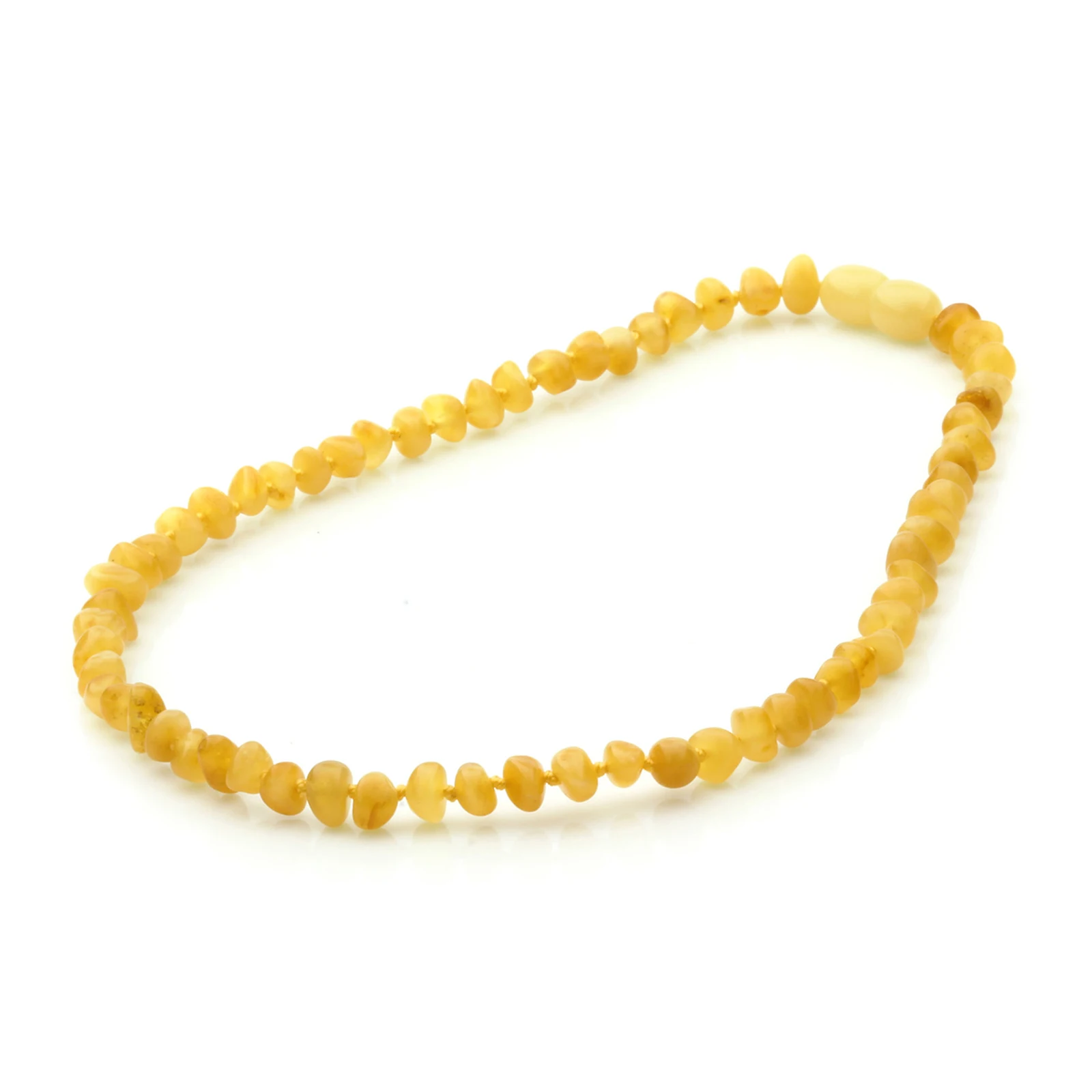 Baltic Amber Teething Necklace. Baroque Milky Yellow 5mm - BA10