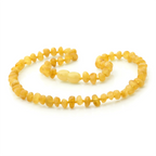Baltic Amber Teething Necklace. Baroque Milky Yellow 5mm - BA10