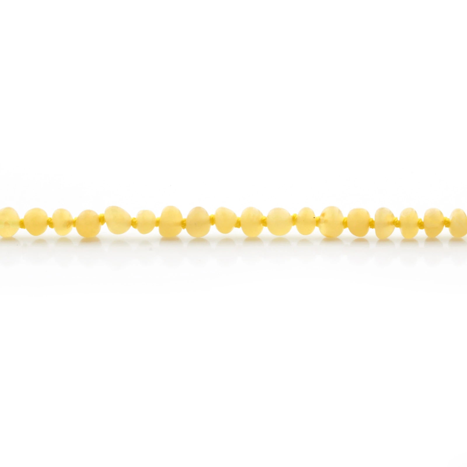 Baltic Amber Teething Necklace. Baroque Milky Yellow 5mm - BA11