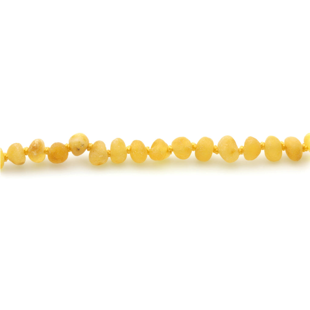 Baltic Amber Teething Necklace. Baroque Milky Yellow 5mm - BA38