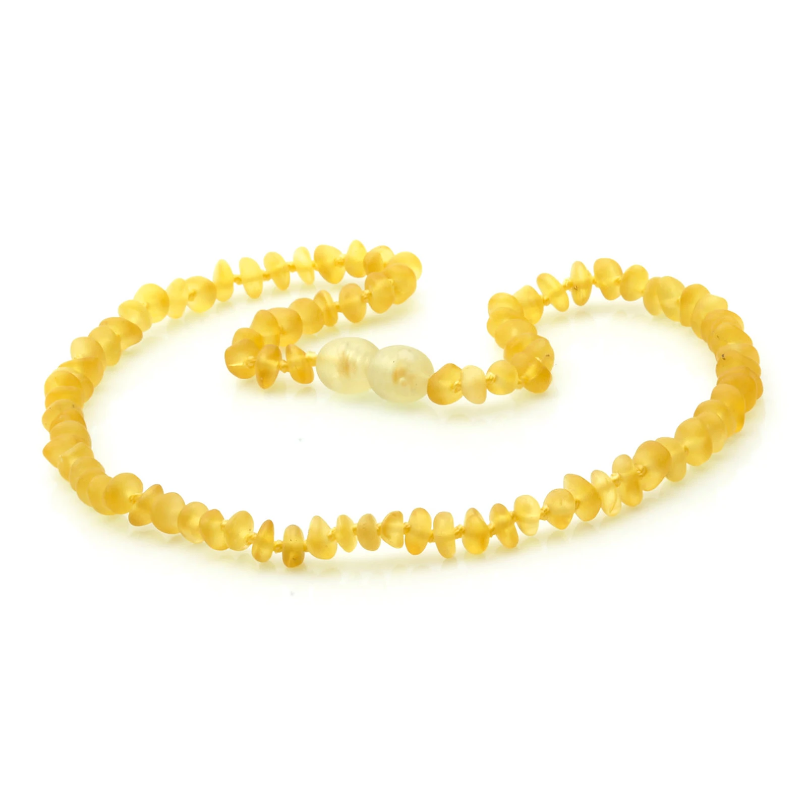 Baltic Amber Teething Necklace. Baroque Yellow 4mm - BA56