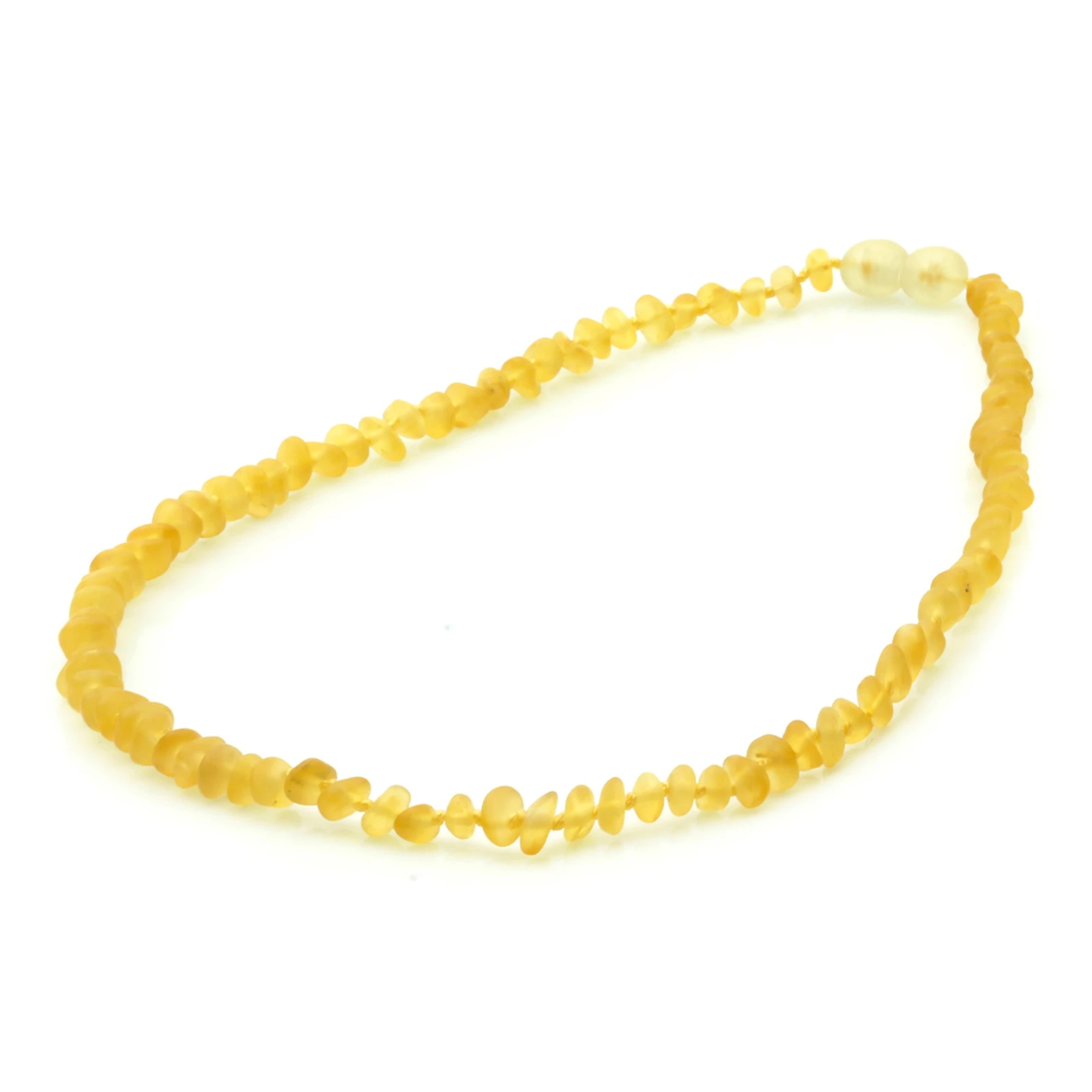 Baltic Amber Teething Necklace. Baroque Yellow 4mm - BA56