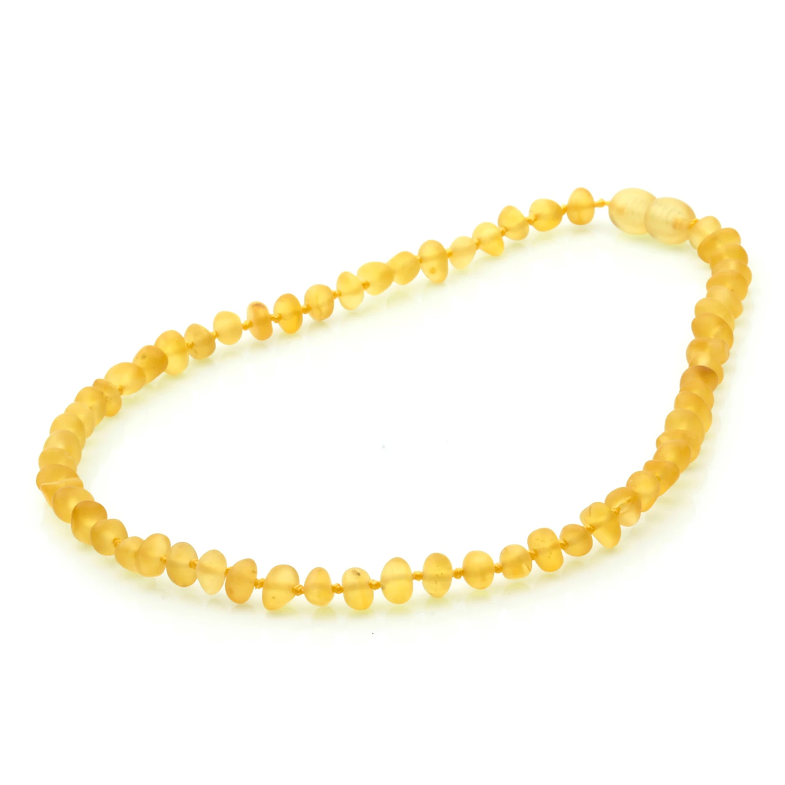 Baltic Amber Teething Necklace. Baroque Yellow 5mm - BA31