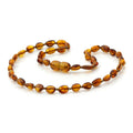 Baltic Amber Teething Necklace. Olive Cognac Glossy 5mm - OL6