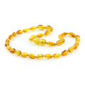 Baltic Amber Teething Necklace. Olive Light Cognac Glossy 6mm - OL3