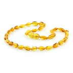 Baltic Amber Teething Necklace. Olive Light Cognac Glossy 6mm - OL3