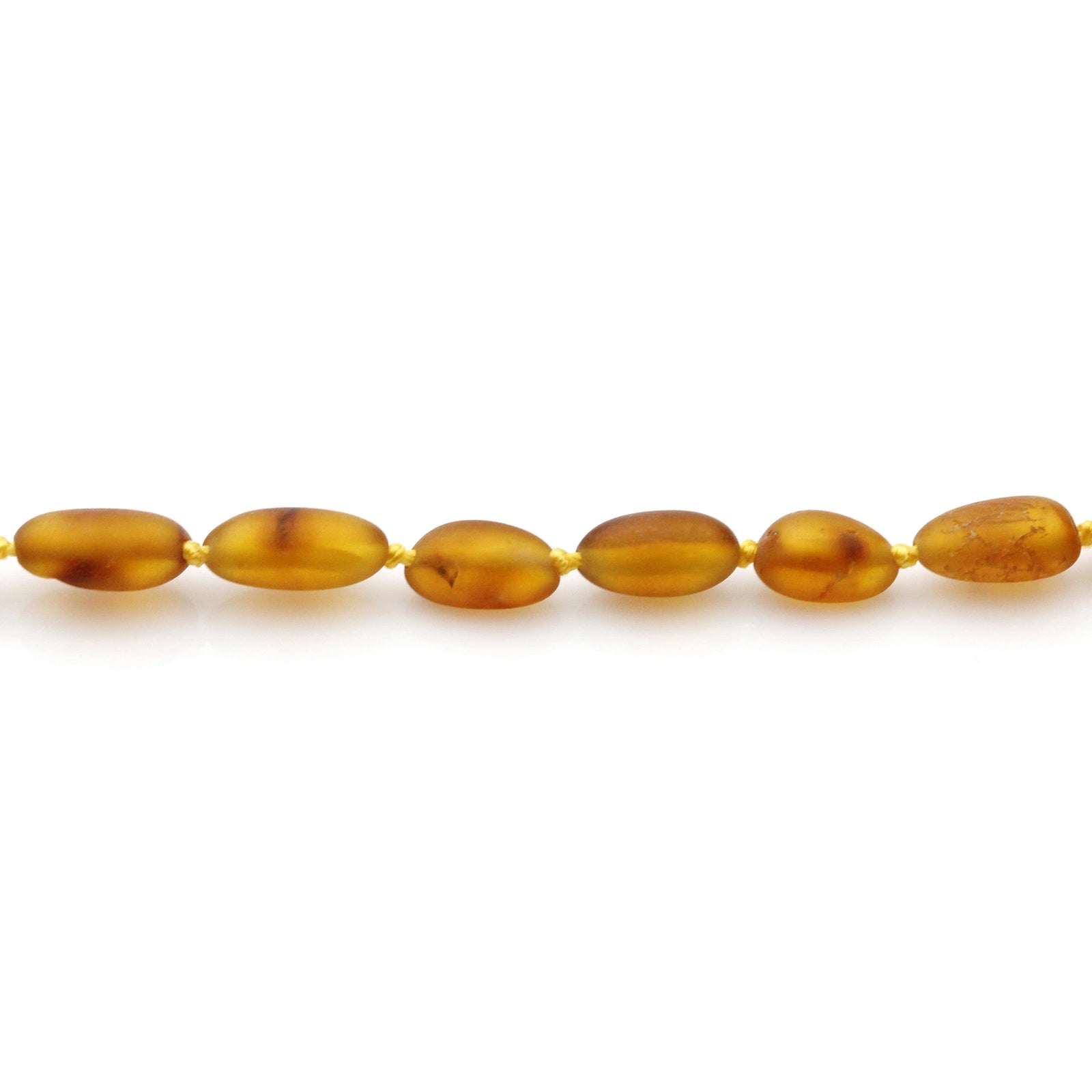 Baltic Amber Teething Necklace. Olive Light Cognac Matte 5mm - OL11