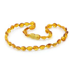 Baltic Amber Teething Necklace. Olive Light Cognac Glossy 6mm - OL2