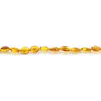 Baltic Amber Teething Necklace. Olive Light Cognac Glossy 6mm - OL2