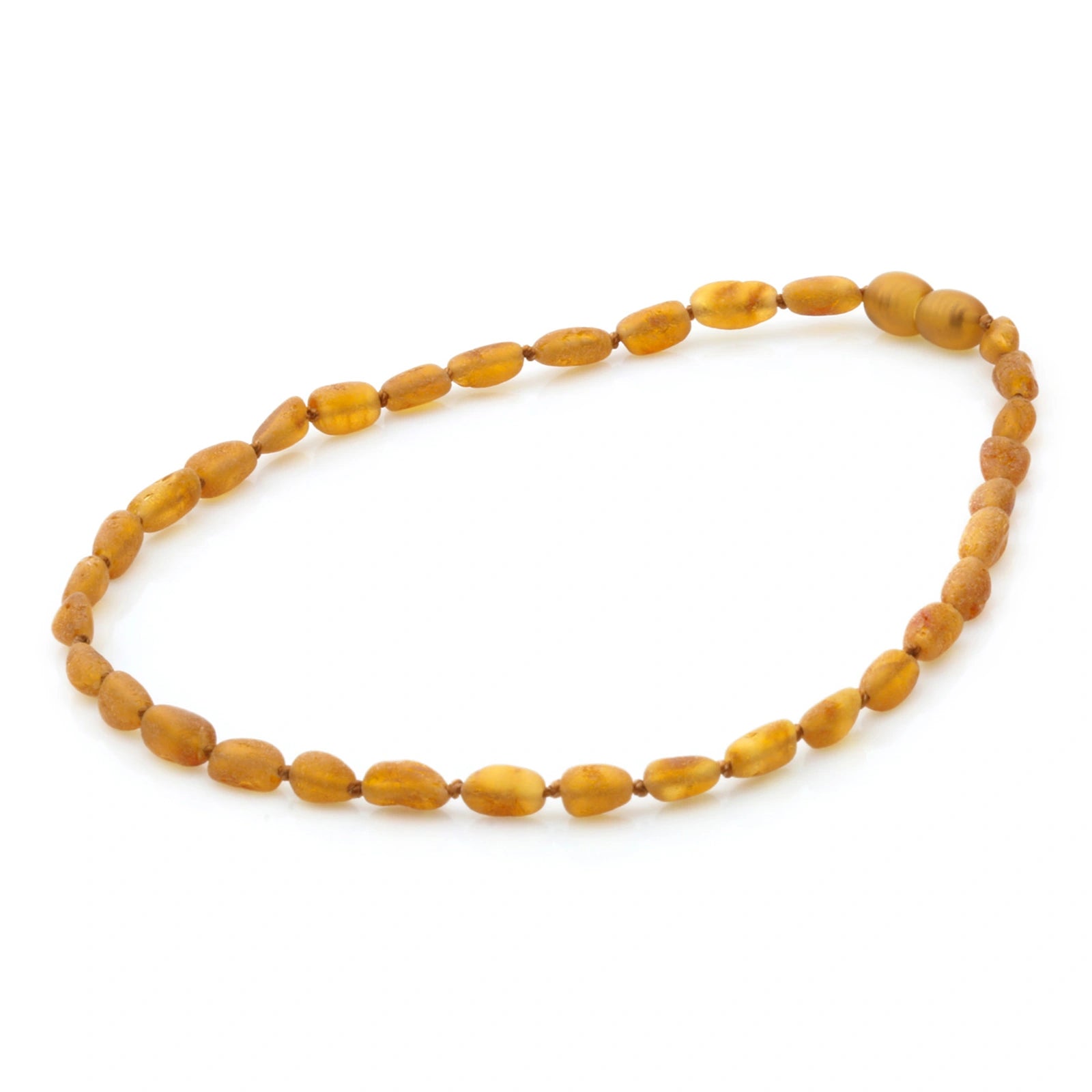 Baltic Amber Teething Necklace. Olive Light Cognac Rough 5mm - OL17