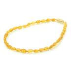 Baltic Amber Teething Necklace. Olive Yellow Matte 5mm - OL12