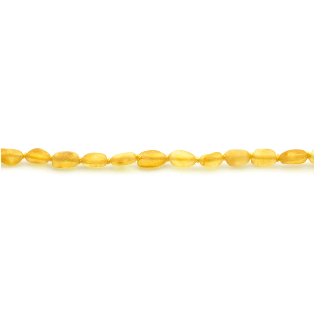 Baltic Amber Teething Necklace. Olive Yellow Matte 5mm - OL12