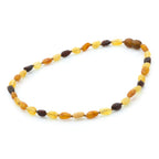 Baltic Amber Teething Necklace. Olive Multicolor Matte 5mm - OL10