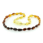 Baltic Amber Teething Necklace. Olive Rainbow Glossy 5mm - OL1
