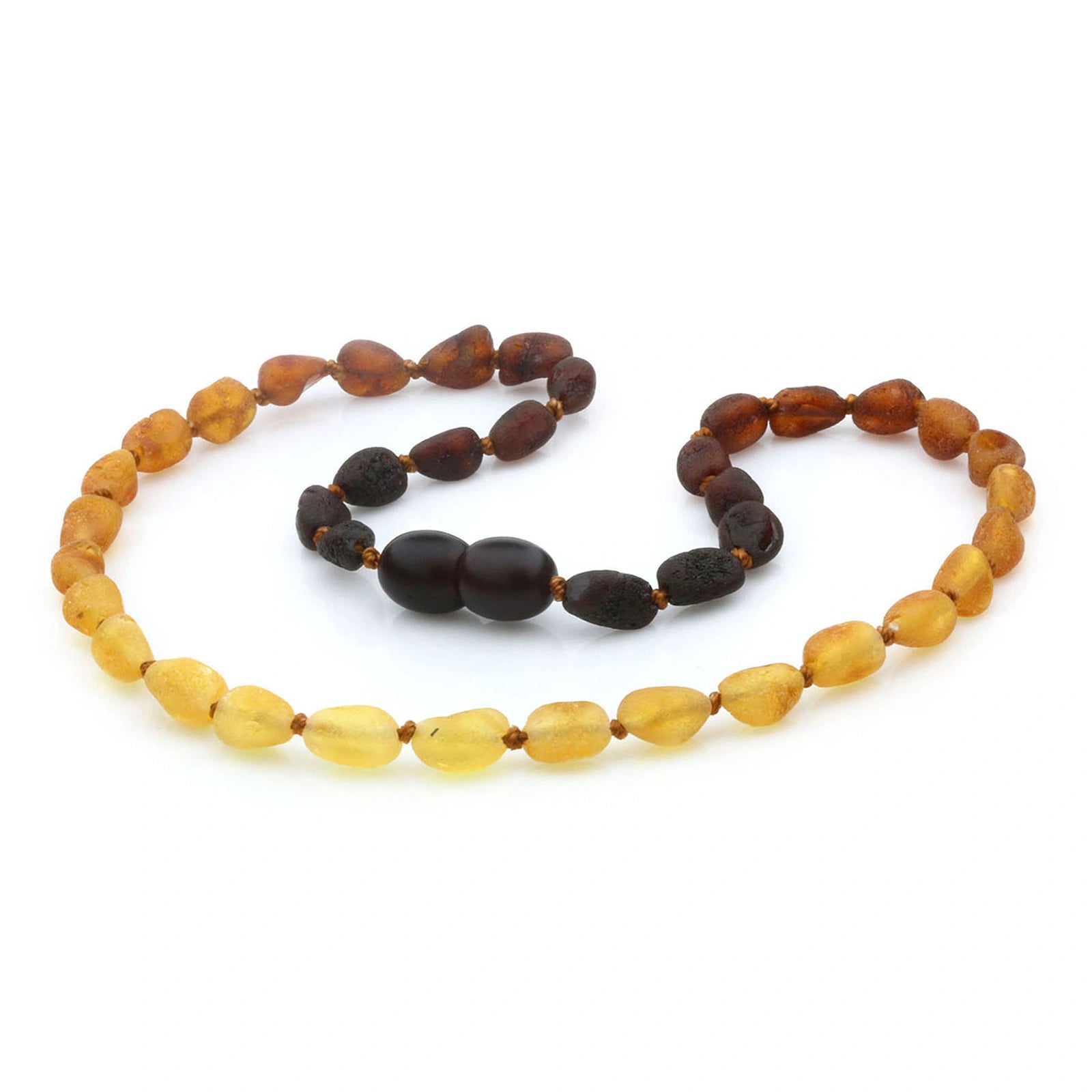 Baltic Amber Teething Necklace. Olive Rainbow Rough 5mm - OL16