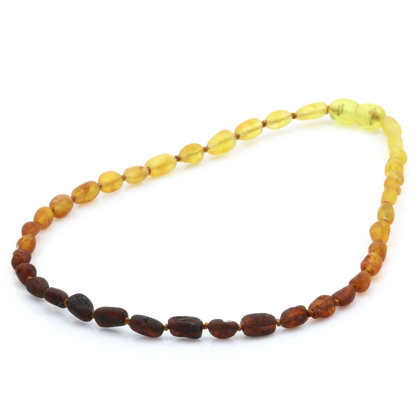 Baltic Amber Teething Necklace. Olive Rainbow Rough 5mm - OL15