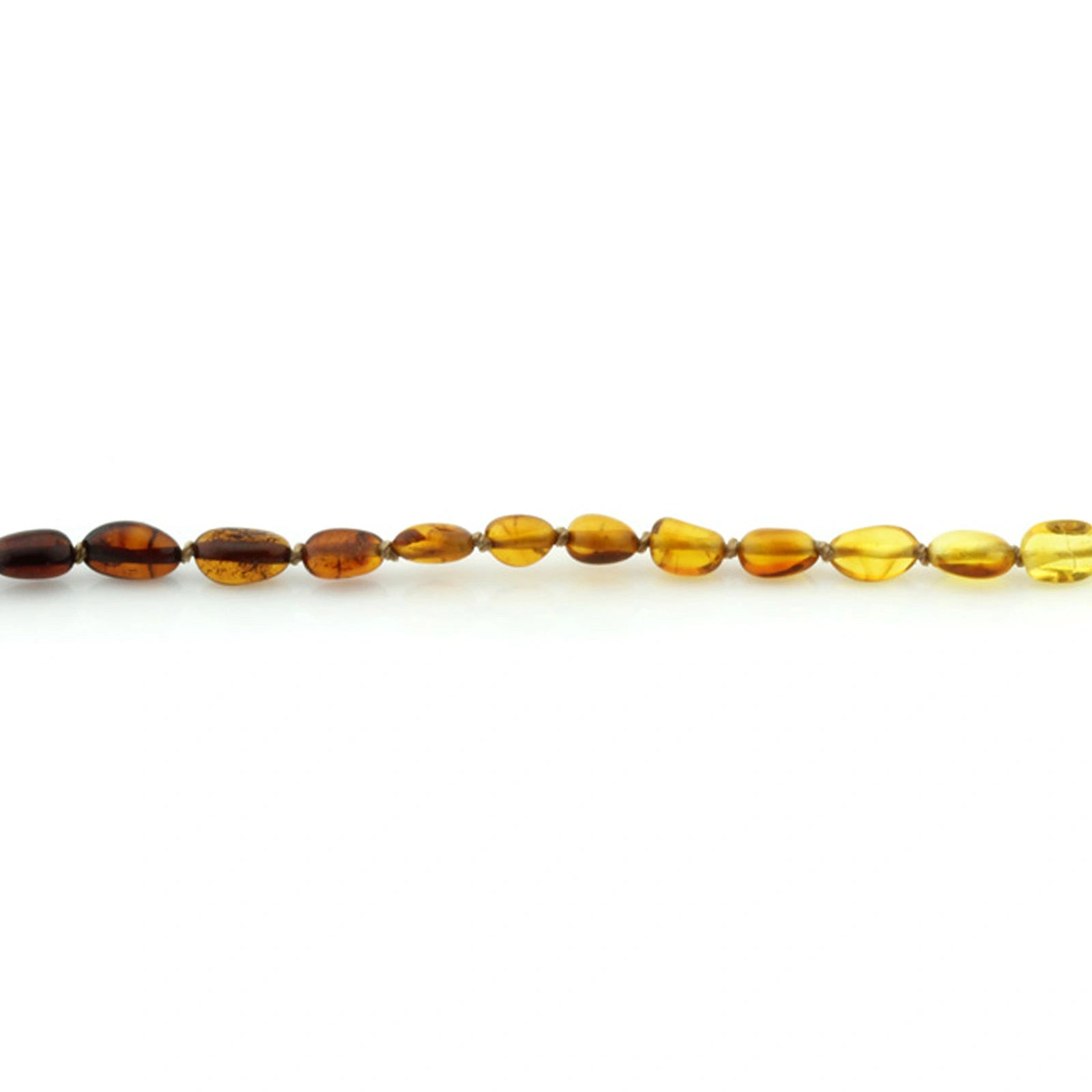 Baltic Amber Teething Necklace. Olive Rainbow Glossy 5mm - OL1