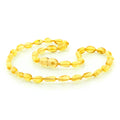Yellow Baltic amber olive baby necklace, 32cm