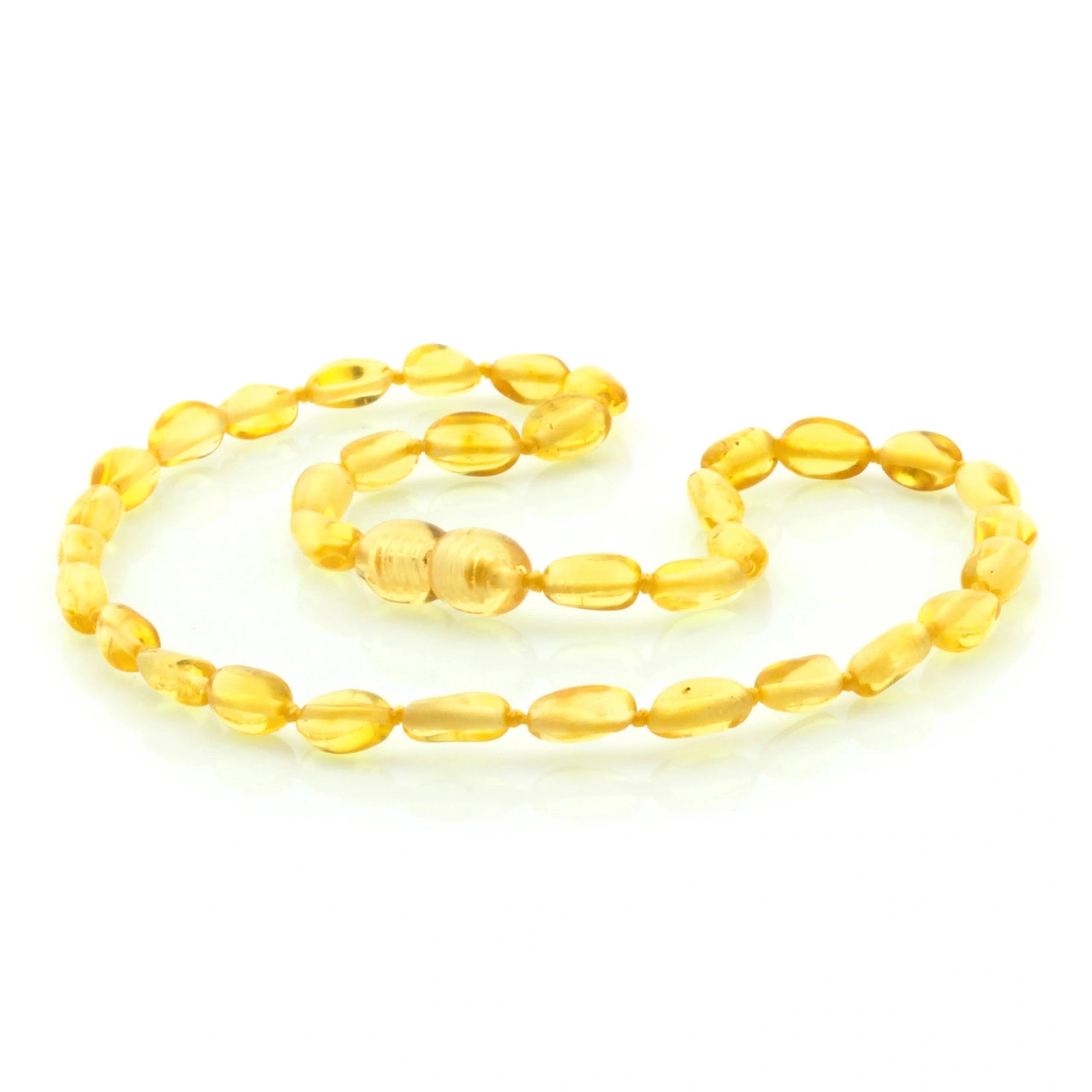 Baltic Amber Teething Necklace. Olive Yellow Glossy 5mm - OL5