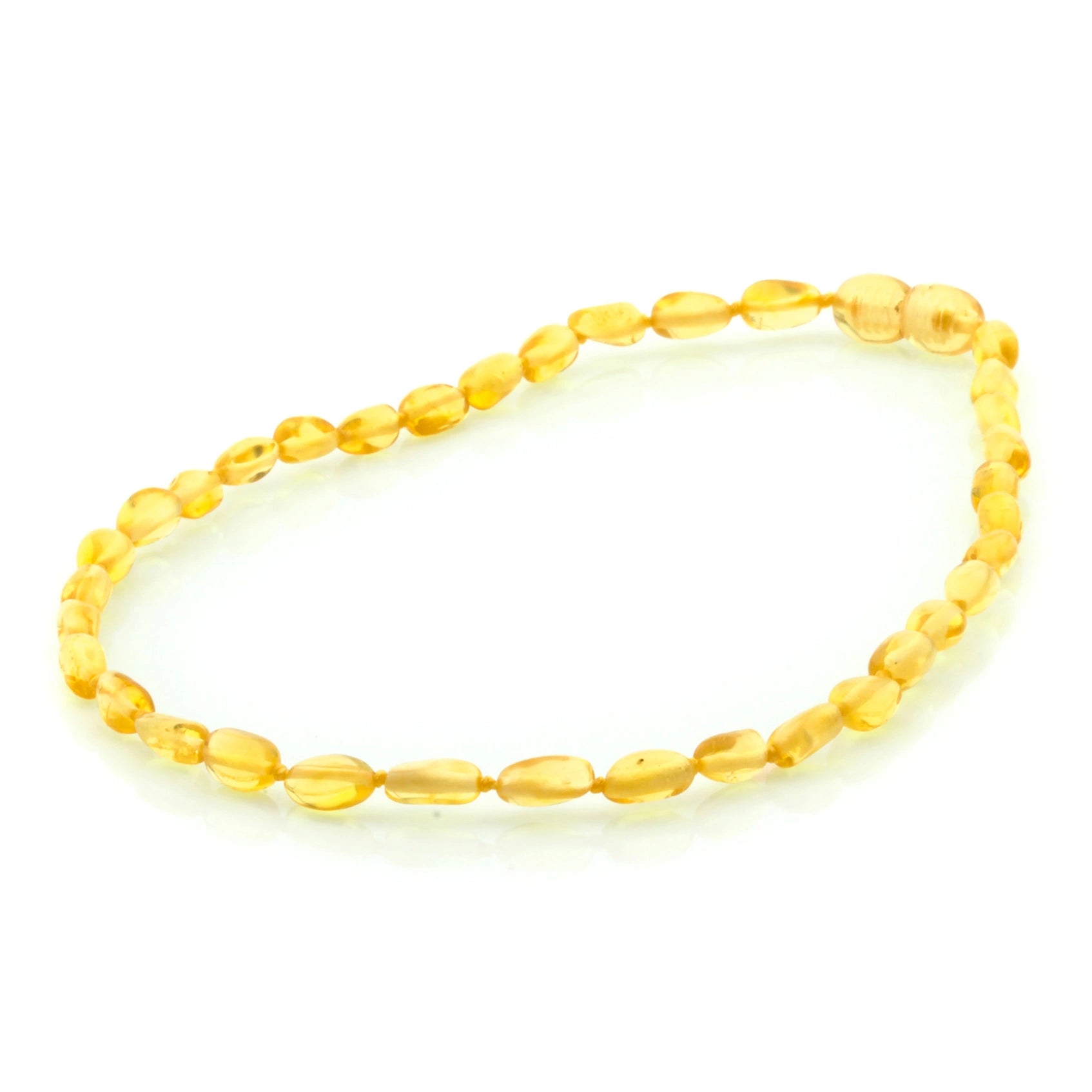 Baltic Amber Teething Necklace. Olive Yellow Glossy 5mm - OL5