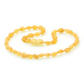Yellow Baltic amber olive baby necklace, 32cm