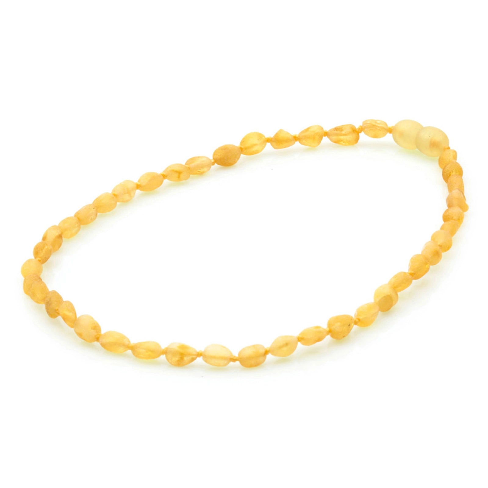 Baltic Amber Teething Necklace. Olive Yellow Rough 5mm - OL18