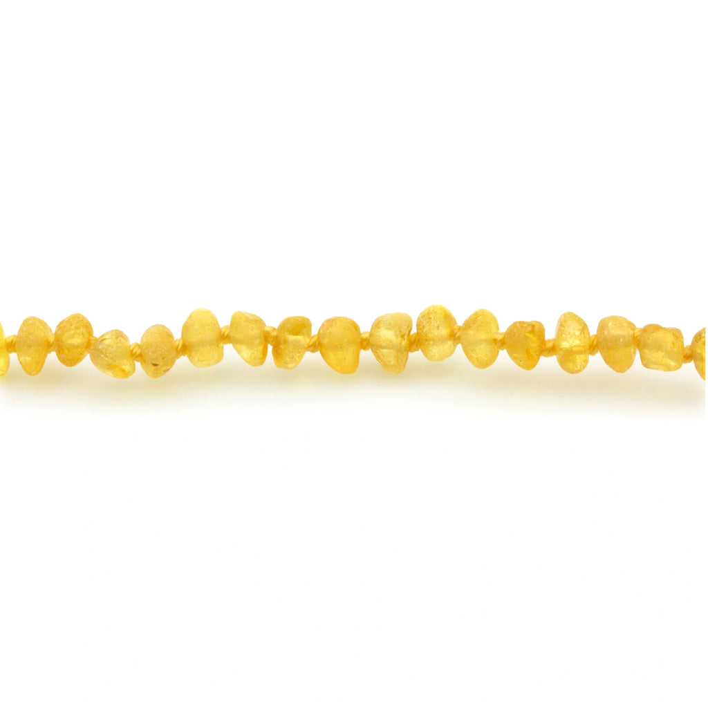 Baltic Amber Teething Necklace. Baroque Yellow 4mm - BA60