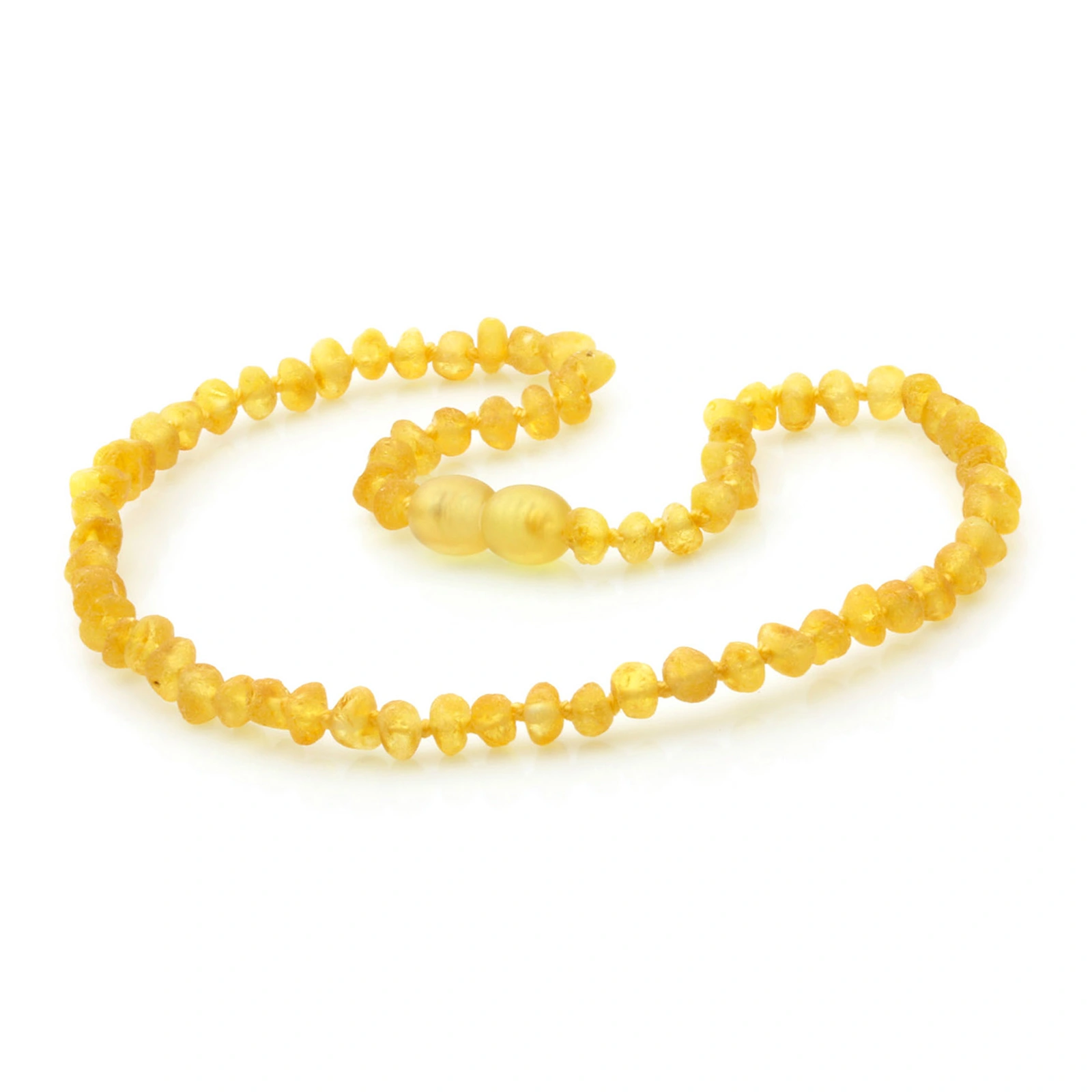 Baltic Amber Teething Necklace. Baroque Yellow 4mm - BA60
