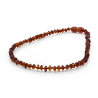 Baltic Amber Teething Necklace. Baroque Cognac 4mm - BA45
