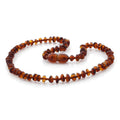 Baltic Amber Teething Necklace. Baroque Cognac 4mm - BA45